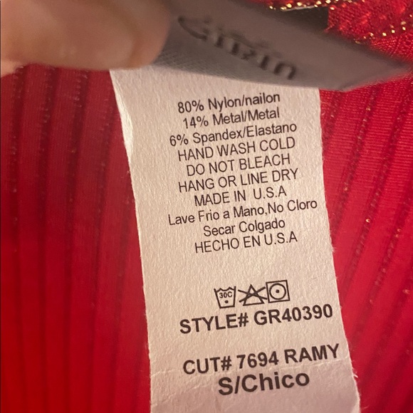 Gibiu USA NWT red with silver threads tie waist jumpsuit - Picture 12 of 12